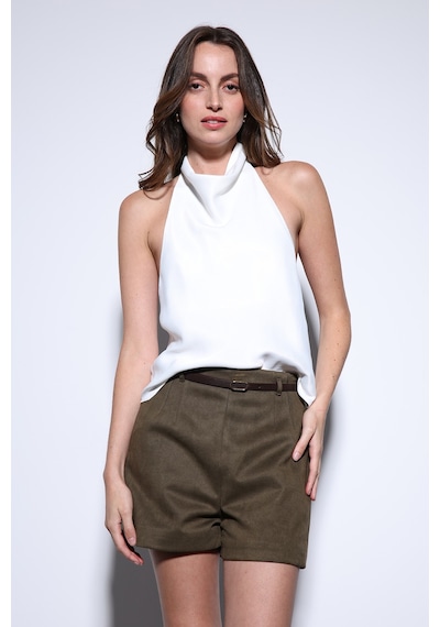 Antioch Saten Halter Kadın Top Beyaz