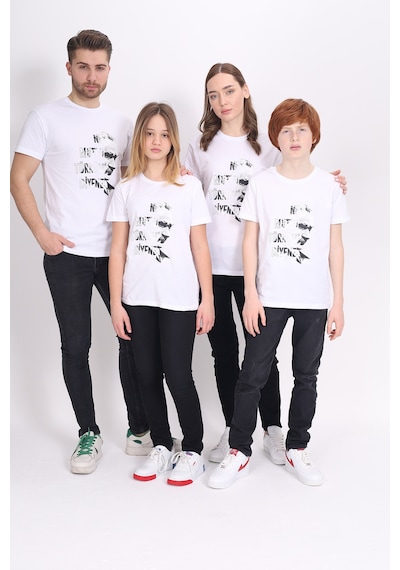 Toontoy Unisex Baskılı Tişört Beyaz