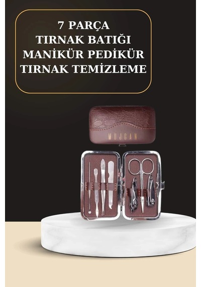 7 Parça Manikür Pedikür Seti El Ayak Bakımı Çantalı Paslanmaz Çelik - 500