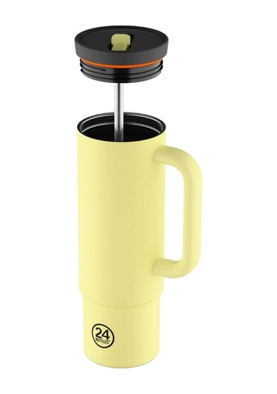Straw Cup Citrus Pipetli Paslanmaz Çelik Termos 800 Ml Sarı