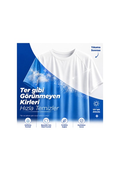 Hızlı Yıkama Çamaşır Deterjanı Beyazlar İçin 37 Yıkama 15 Dakikada Etkili Temizlik - 885119565