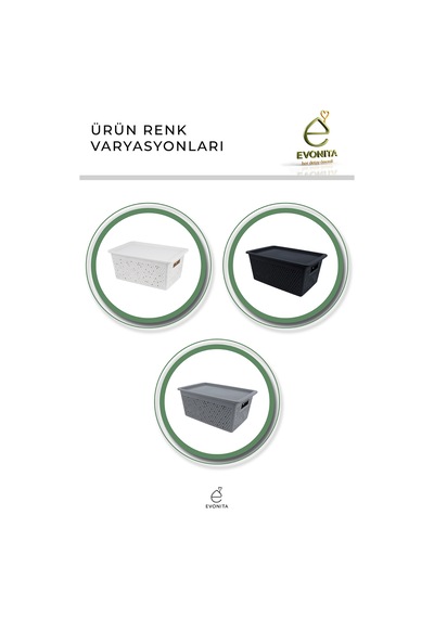 4lü Kapaklı Saklama Kutusu 4 Lt Çok Amaçlı Organizer Banyo Mutfak Dolap Düzenleyici Renkli