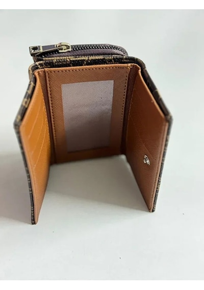 Just Polo Kadın 6 Kart 1 Kimlik Bölmeli Çıtçıt Ve Furmuarlı Şık Cüzdan Shopper Kahverengi - Taba