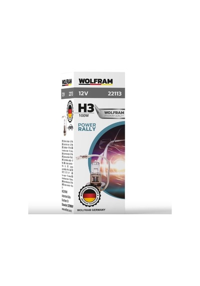 Wolfram Germany - 12 Volt 100 Watt H3 Ampul Takımı - 2 Adet