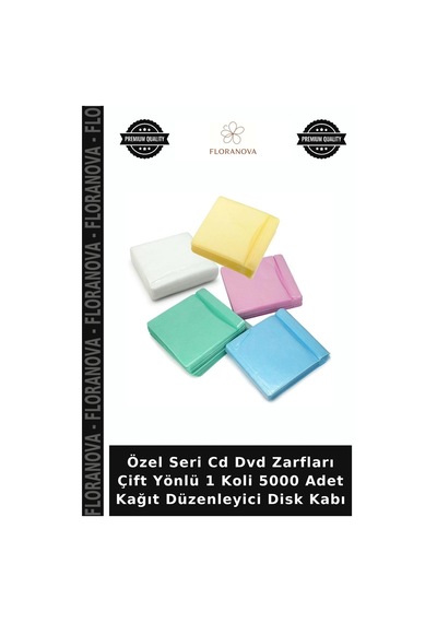 Özel Seri Cd Dvd Zarfları Çift Yönlü 1 Koli 5000 Adet Kağıt Düzenleyici Disk Kabı