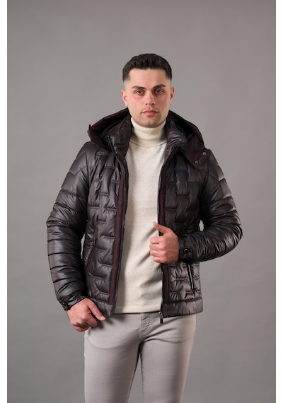 Regular Fit Kapşonlu Astarlı Kapitone Erkek Mont 001
