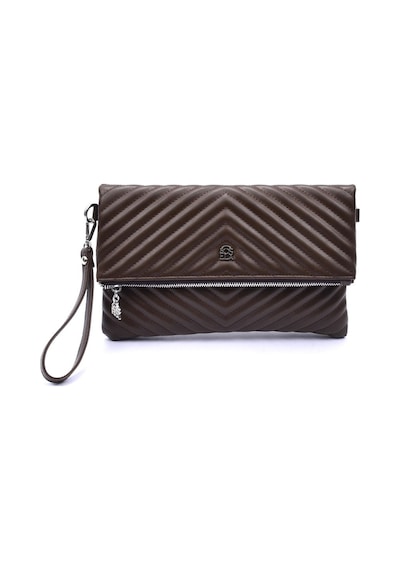 Barbara Kadın Clutch Çanta 67-6010 Kahve - Kahve Kahverengi