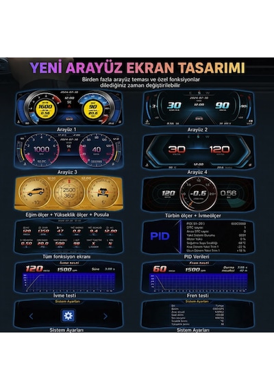 Hyundai İ20 2008-2025 İçin Digital Gösterge Odb Ekran Arıza Göstergesi Turbo Gösterge Hayalet Ekran