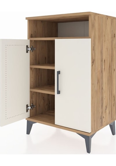Hyperion Komodin 3 Raflı 2 Kapaklı 60x44x96 Çam-aytaşı Atlas Çam