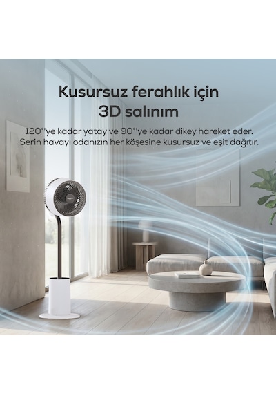 Ayaklı Vantilatör Air Luxe Akıllı, 120 3d Salınım, Sıcaklık Sensörlü, 12s Zamanlayıcı X7433