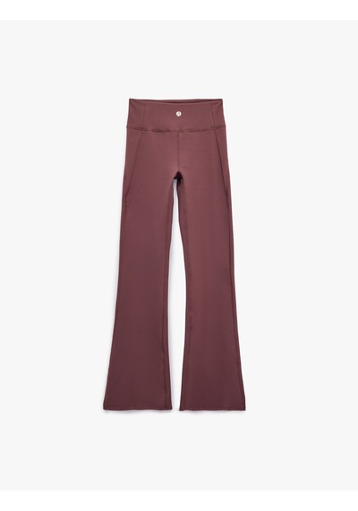 Koton Yüksek Bel İspanyol Paça Slim Fit Tayt Kahverengi 6wak40154nk Kahverengi