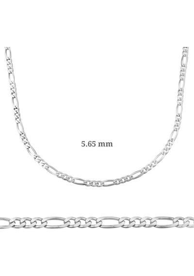 5.65 Mm Gümüş Figaro Zincir - 160 Mikron (510787412)