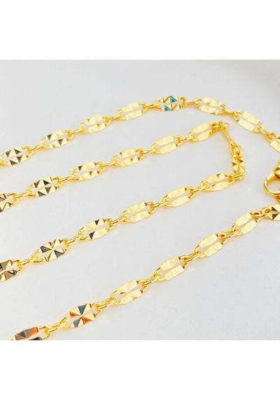 Ezme Kolye Kadın İtalyan Ezme Kolye Ezme Pullu Gold 50cm Gold