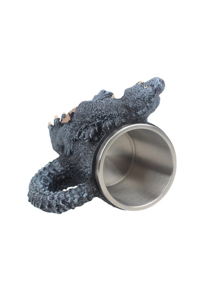 3d Godzilla Tasarımlı Kupa Paslanmaz Çelik İç Hazneli Kulplu Dekoratif Bardak 400 Ml Çok Renkli