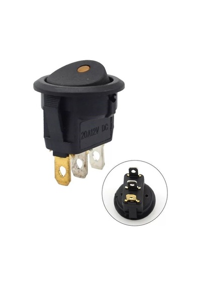 Ic-132 Yuvarlak Nokta Işıklı Sarı Anahtar On-Off 3P 12V 25 Adet