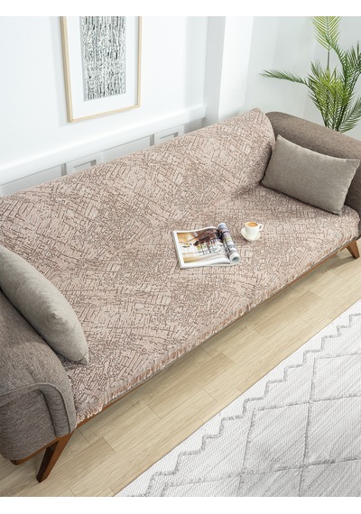 Ecre Çok Amaçlı Pamuklu Örtü- Kanepe-koltuk Şalı-koltuk Örtüsü 170x220 Brown