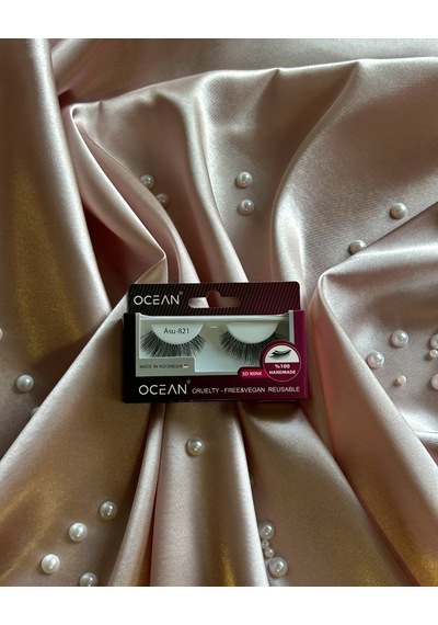 Ocean Asu 821 5d Mink Doğal Görünümlü Şerit Takma Kirpik Tekrar Kullanılabilir Vegan