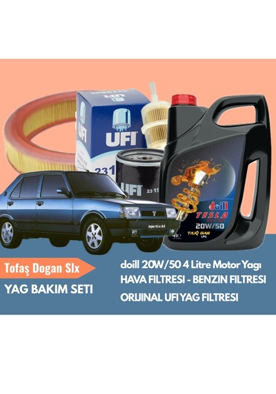 Tofaş Doğan Slx Periyodik Bakım Seti Doill 20w50 4l Motor Yağı  Ufı Yağ Filtresi Benzin Filtresi Hava Filtresi Yağ Bakım Paketi