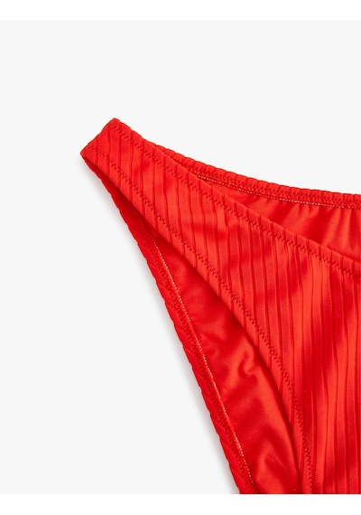 Koton Dokulu Brazilian Bikini Altı Asimetrik Bel Kırmızı 4sak00098mm Kırmızı