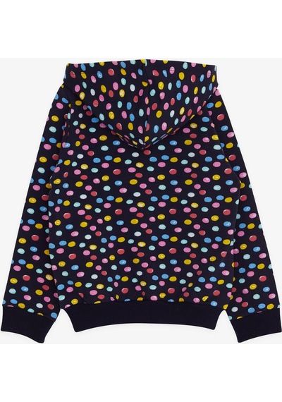 Breeze Kız Bebek Hırka Renkli Puantiye Desenli 9 Ay-3 Yaş, Lacivert-lacivert Lacivert