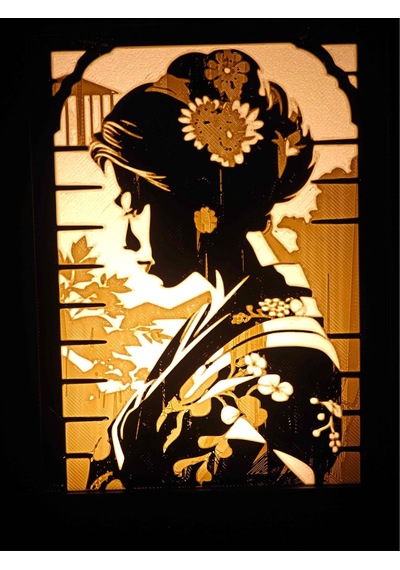 Serie Lumina Shoji Masa Ve Gece Lambası - Geyşa Figürlü Klasik Zen Kafes Japon Feneri Sıcak Led Ambiyans Işı Diğer
