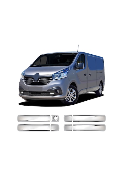 Renault Trafic 3 Uyumlu 2014-2024 Krom Kapı Kolu 4 Kapı Paslanmaz Çelik