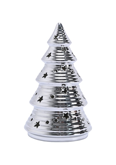 Karaca Home New Year Yılbaşı Christmas Tree Dekoratif Obje Silver 11,5 X 11,5 X 19,2 Cm