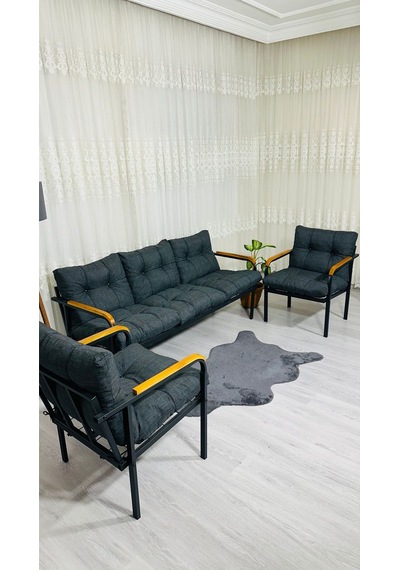 Madame Home Defne Balkon, Bahçe, Cafe - Metal Kanepe Koltuk Takımı - 3+1+1 Antrasit Madame Home Defne Balkon, Bahçe, Cafe - Metal Kanepe Koltuk Takımı - 3+1+1 Antrasit