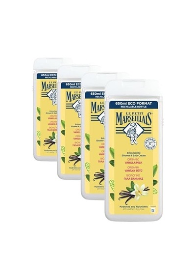 Vanilya Sütü Duş Jeli 650 Ml 4 Paketi Açık Mavi