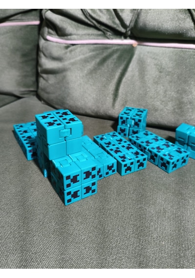 Minecraft Creeper Tasarımlı 3d Baskı Sonsuzluk Rahatlatıcı Küpü Infinity Cube