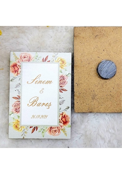 Ahşap Nikah Buzdolabı Magnet Nikah Hediyelikleri 1(30 Adet)