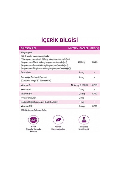 Takecare Magnezyum Takviye Edici Gıda 30 Tablet