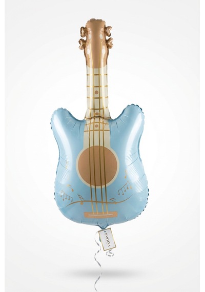Retro Mat Mavi Gitar Folyo Balon 46x89 Cm Müzik Temalı Doğum Günü Parti Süsü Çok Renkli
