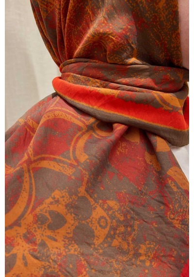 Silk Home Velora Eşarp Art Yeşil Kahve 90x90 Çok Renkli