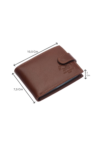 Westpolo Hakiki Deri Bol Şeffaf Kart Bölmeli Patlı Unisex Kartlık - Taba Taba
