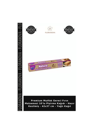 Premium Mutfak Gereci Fırın Malzemesi 10'lu Pişirme Kağıdı - Hazır Kesilmiş - 42x37 Cm - Yağlı Kağıt Çok Renkli