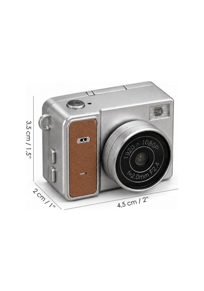 Mimtec Blm-109 Retro Mini Dijital Kamera 1080p Hd Katlanabilir Ekran Flaşlı Selfie Vlog Video Kamerası Kahverengi
