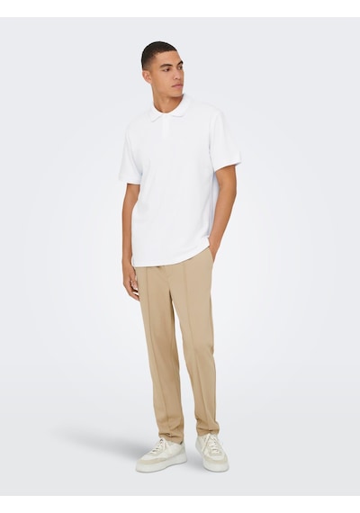 Only & Sons Ben Erkek Beyaz Polo Tişört 22035825-bw
