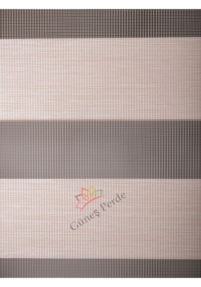 R-14 Sütlü Kahve Bambu Zebra Stor Güneşlik Perde Etek Dilimsiz Sütlükahve