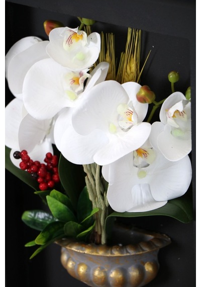 Yapay Çiçek Deposu Dekoratif Çiçekli Çerçeve Tablo 28cmx37cm Kod:122