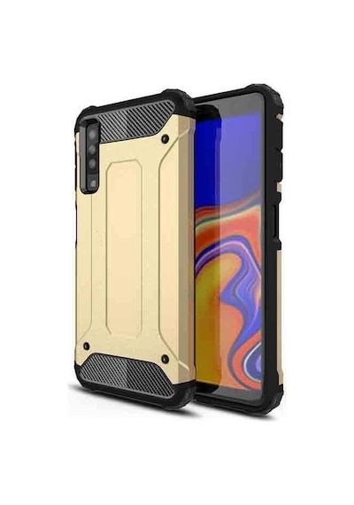 Noktaks - Samsung Galaxy Uyumlu A7 2018 - Kılıf Çift Katman Zırh Tank Crash Military Kapak - Rose Gold