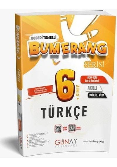 Günay 6. Sınıf Bumerang Türkçe Beceri Temelli Akıllı Etkinlikli Kitap Soru Bankası