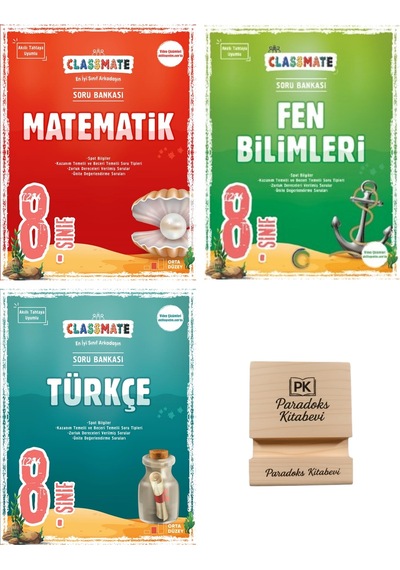 Okyanus Lgs 8. Sınıf Classmate Matematik Fen Ve Türkçe Soru Bankası 3lü Set+ Telefon Standı