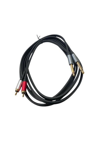 Pawer 2x 6.3mm - 2rca Metal Jaklı Kablo - 5metre