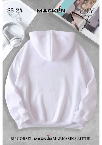 Macklin Unisex Kadın Erkek Too Many Halı Özel Tasarım Baskılı Kapşonlu Sweatshirt Beyaz Mck1043 Beyaz