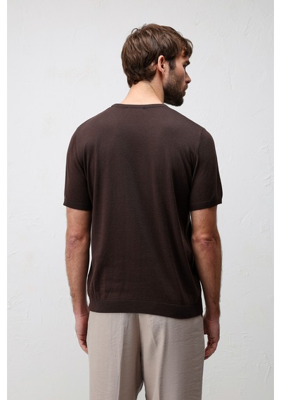 Antioch Comfort Slim Triko T-shirt Kahverengi