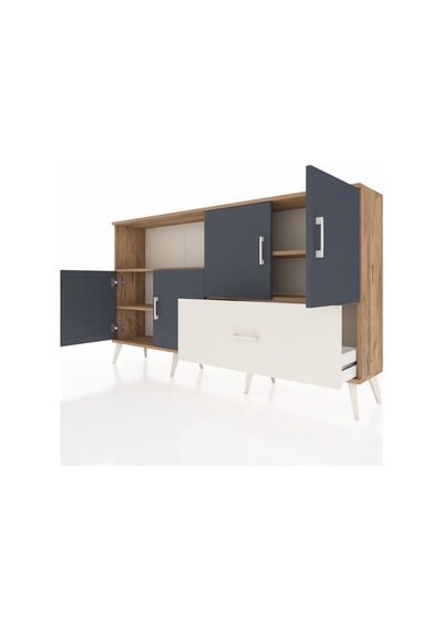 Arges Konsol 4 Raflı Tek Çekmeceli 4 Kapaklı 176x30x99 Çam-antras Çam-antrasit/aytaşı Arges Konsol 4 Raflı Tek Çekmeceli 4 Kapaklı 176x30x99 Çam-antras Çam-antrasit/aytaşı