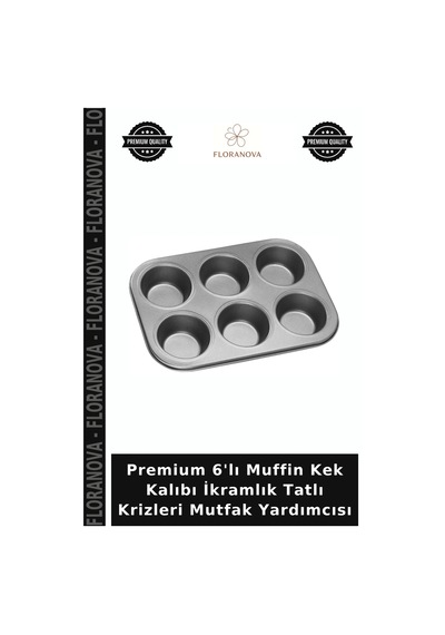 Premium 6'lı Muffin Kek Kalıbı İkramlık Tatlı Krizleri Mutfak Yardımcısı Çok Renkli