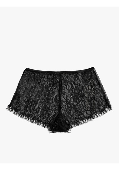 Koton Dantelli Boxer Şort Siyah 5wlk80039mk Siyah