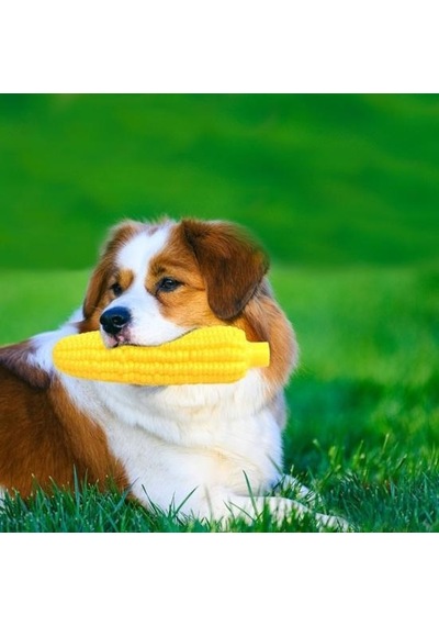 Yumuşak Mısır Şekli Köpek Gıcırdayan Oyuncak Diş Taşlama Pet Çiğneme Oyuncak İnteraktif Oynama